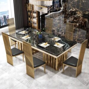 luxury gold dining table set